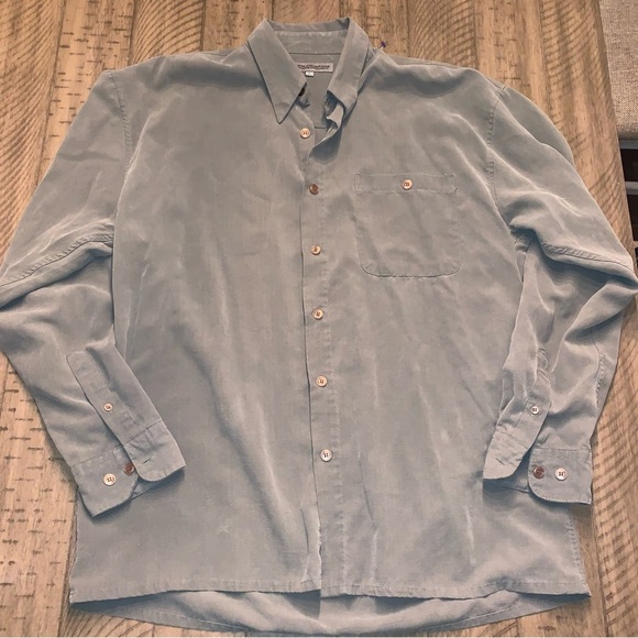 Maxini Collezione Vintage Moss Green Button Down Shirt with Collar - Picture 1 of 4
